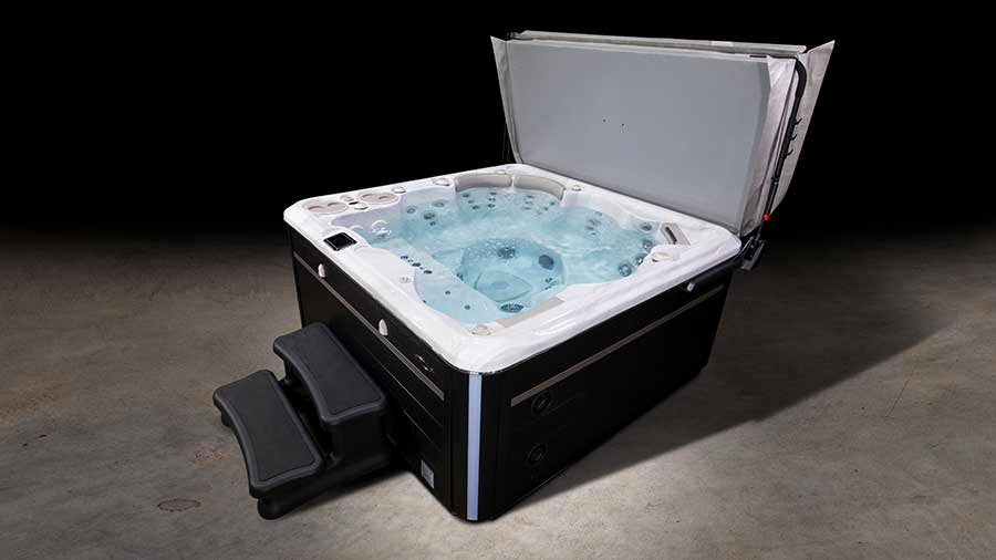 Hot Tub shown with Cover Lifter